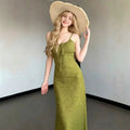 Ribbed Knit Long Beach Dress
