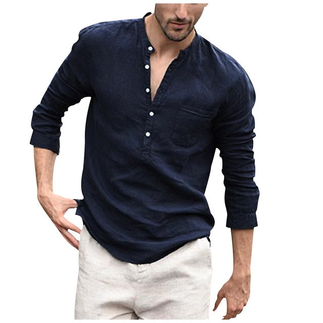 Men's Plaid Collar Shirt - Classic Casual Style