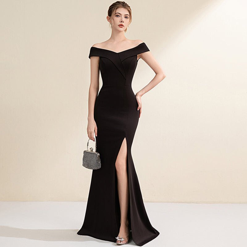 Sleeveless Fishtail Maxi Evening Dress