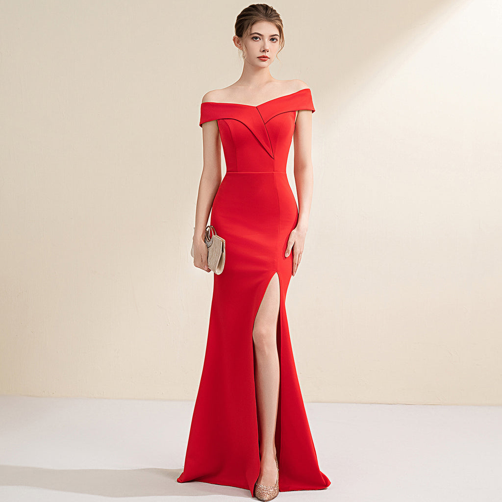 Sleeveless Fishtail Maxi Evening Dress