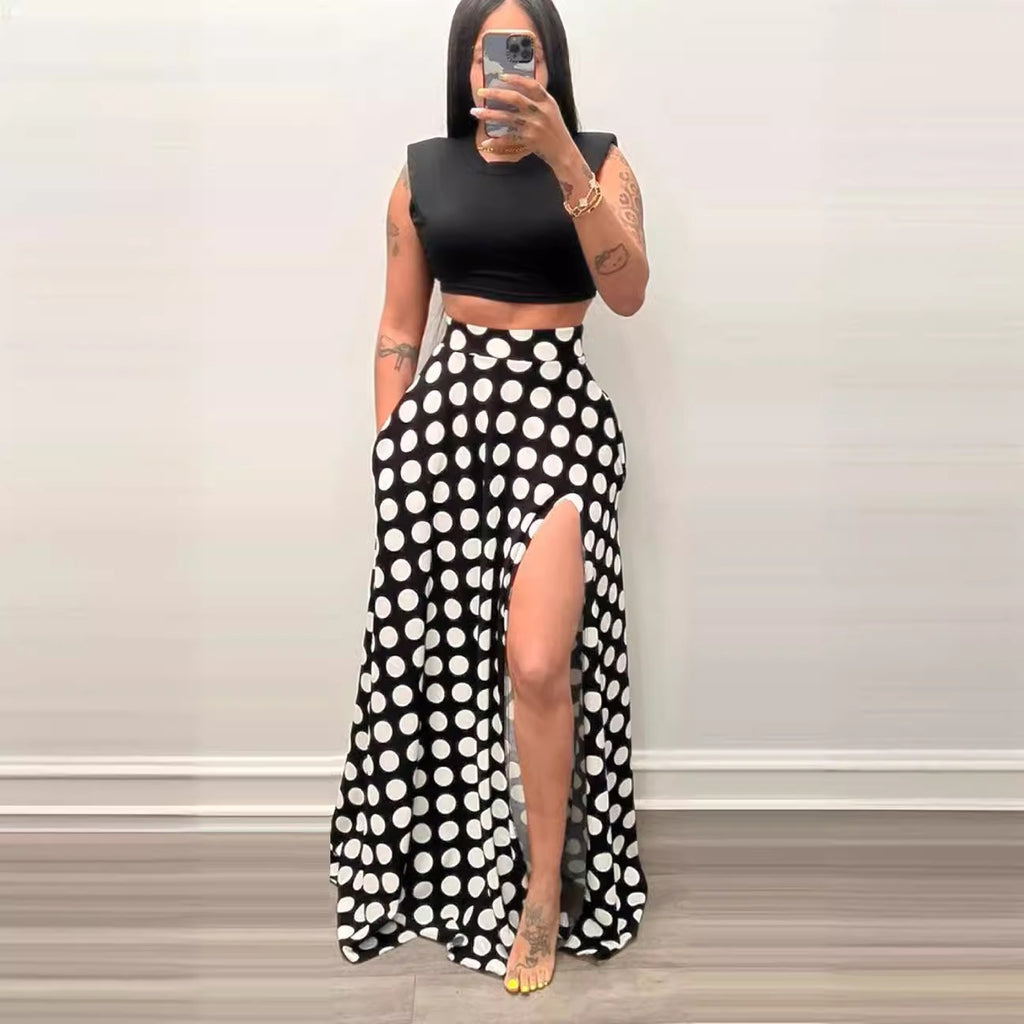 High-waisted Split Midi Skirt