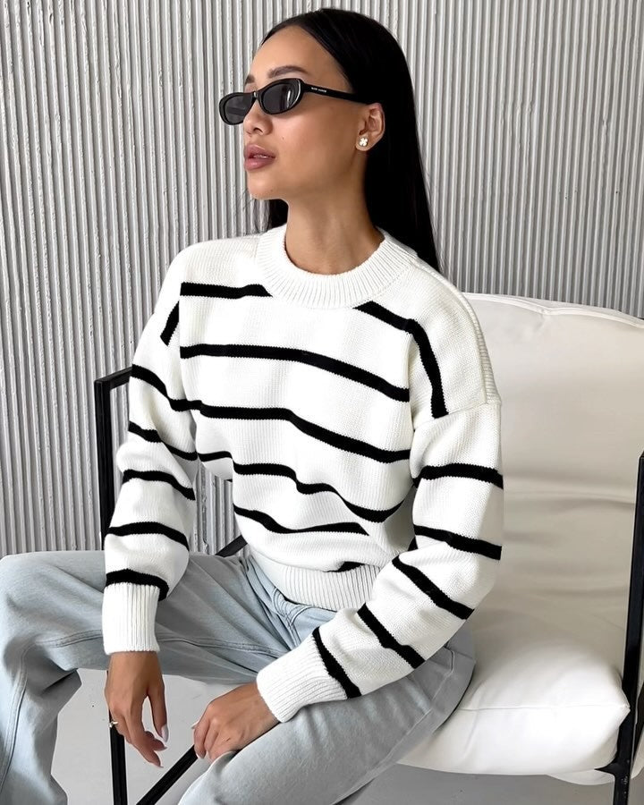 Striped Loose Pullover Top