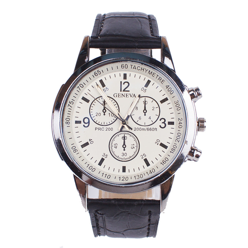 Men's Blue Light Glass Wrist Watch – Modern Fashion Timepiece