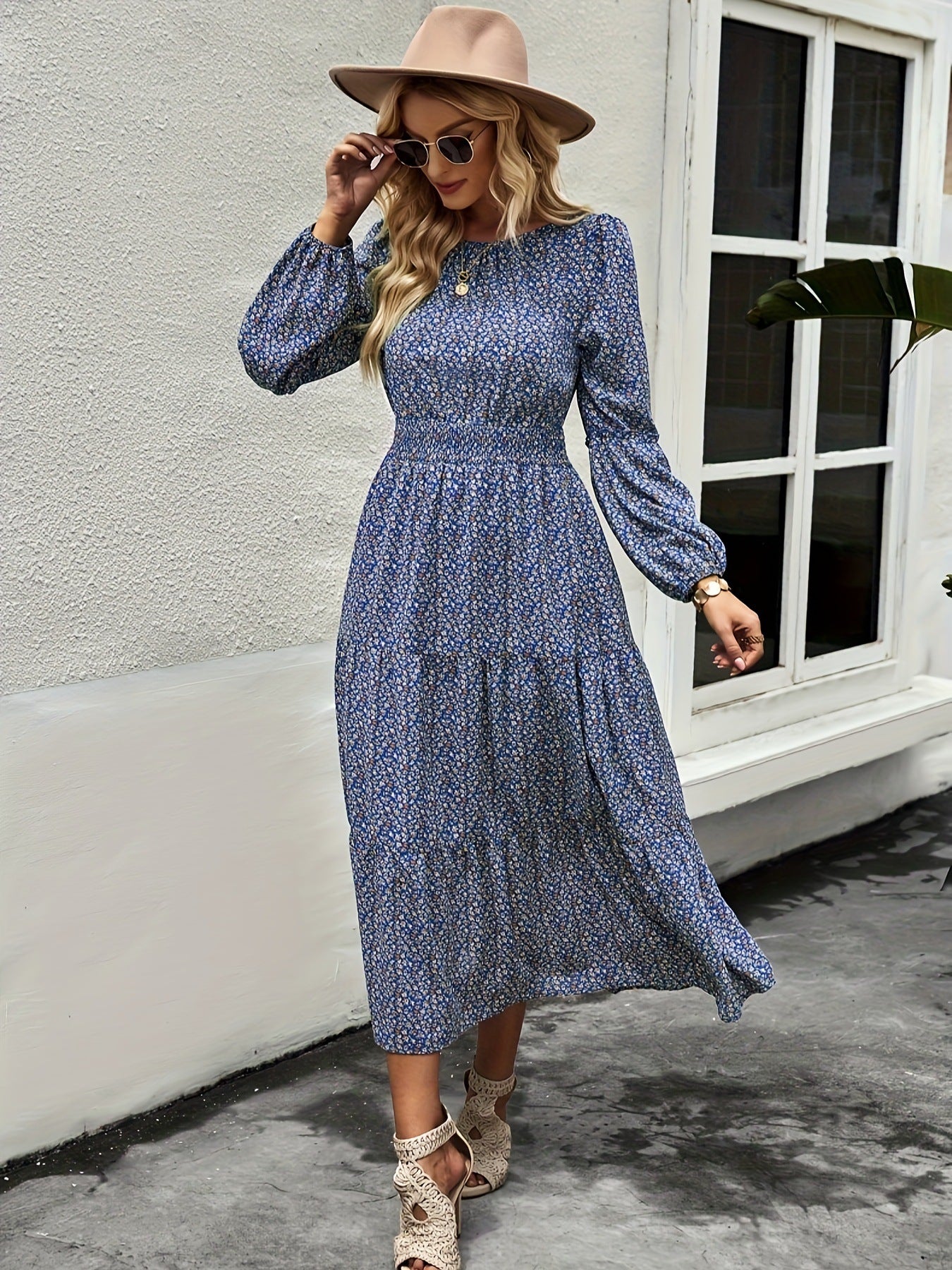 Floral Chiffon Midi Dress
