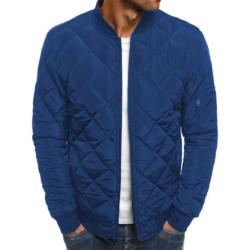 Men's Rhombus Design Casual Coat - Trendy Outerwear