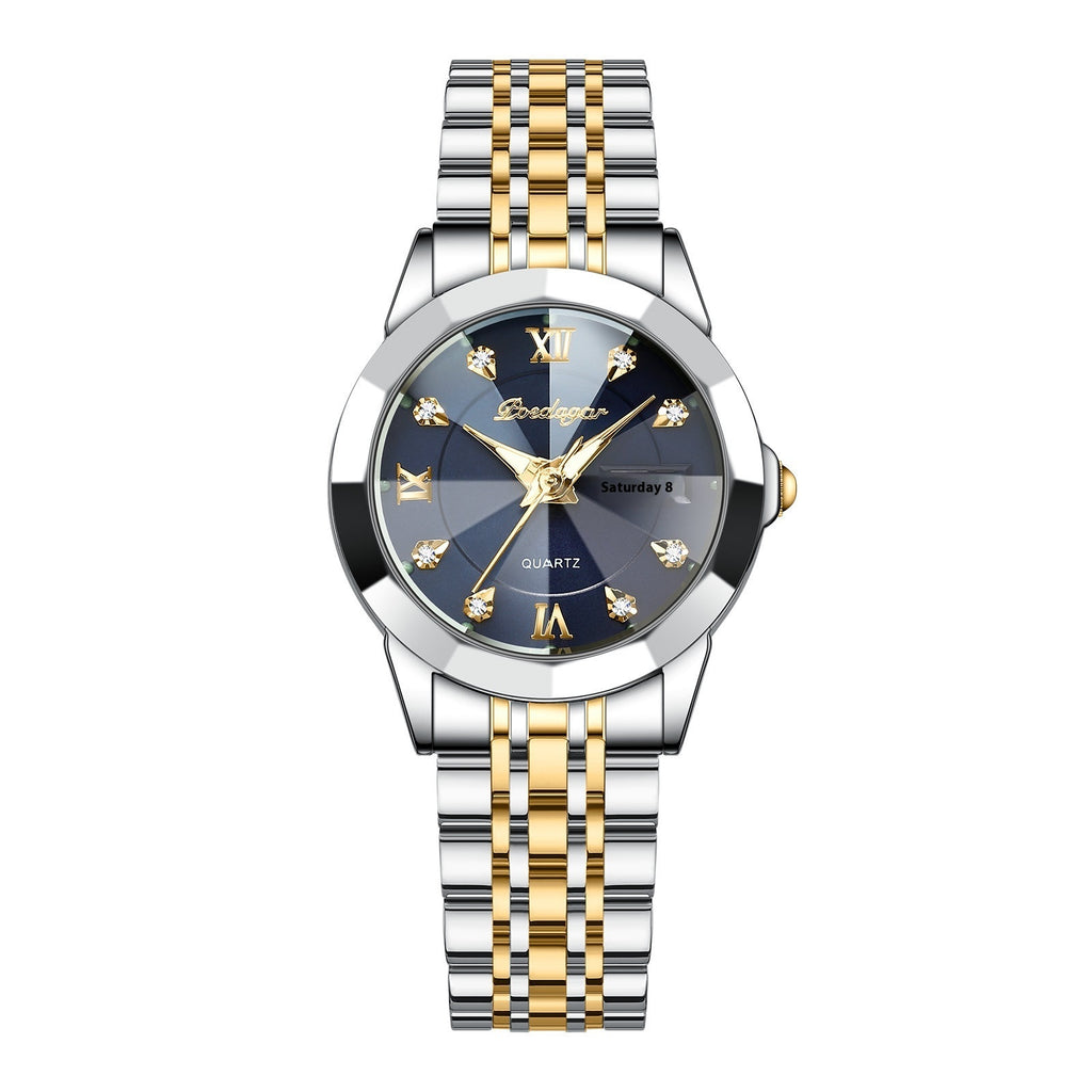 Women's Waterproof Luminous Wrist Watch – Double Calendar Display