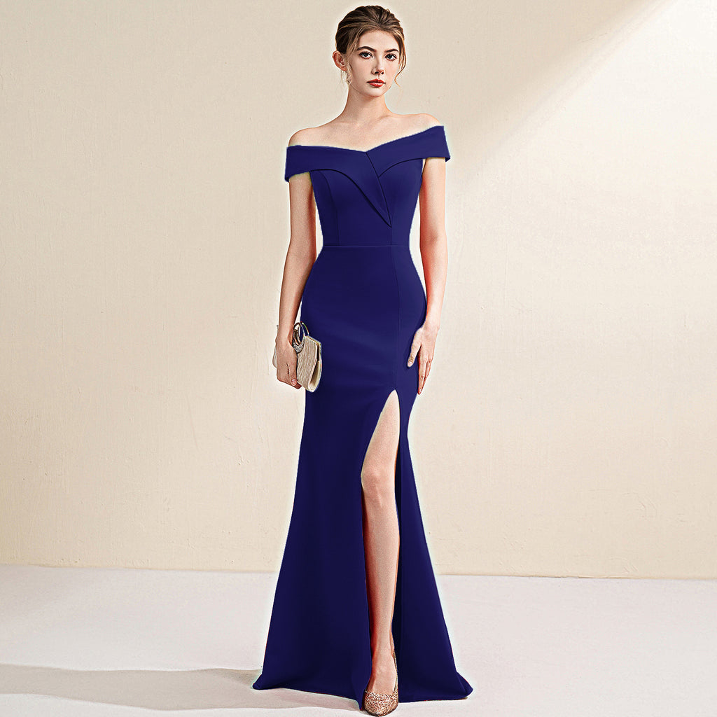 Sleeveless Fishtail Maxi Evening Dress