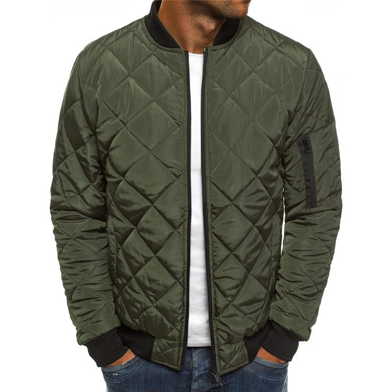 Men's Rhombus Design Casual Coat - Trendy Outerwear