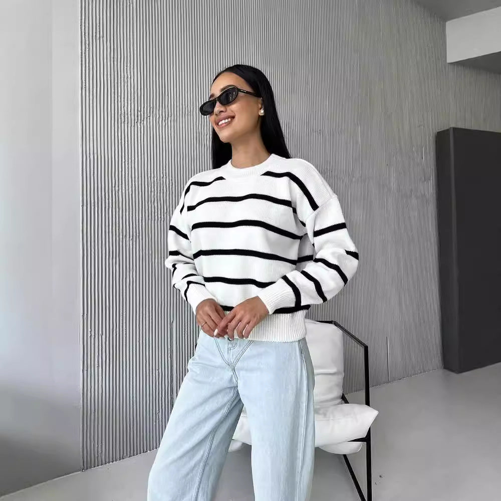 Striped Loose Pullover Top