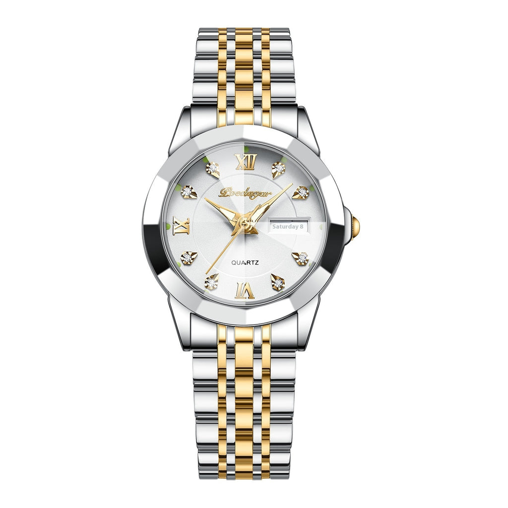 Women's Waterproof Luminous Wrist Watch – Double Calendar Display