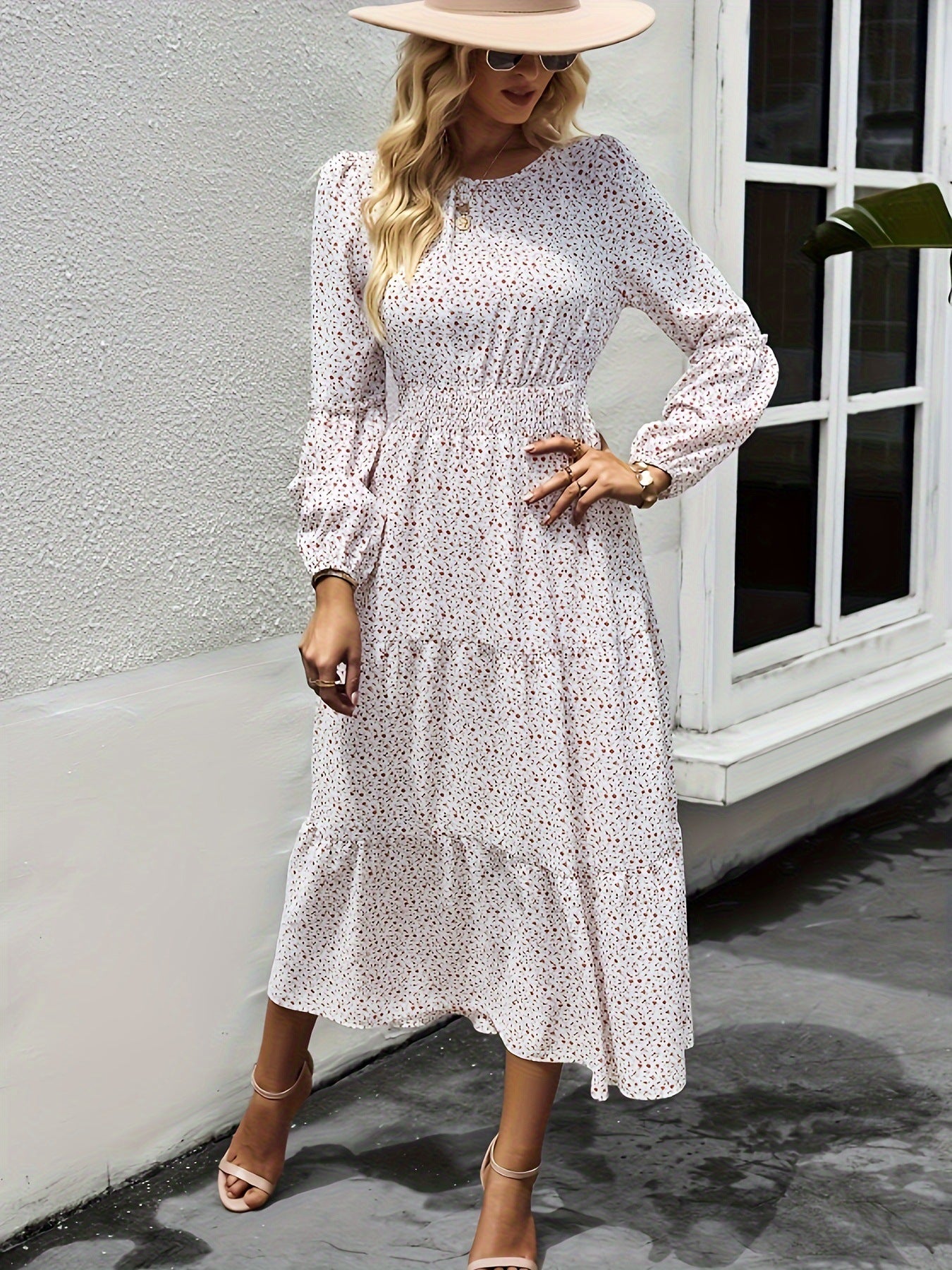 Floral Chiffon Midi Dress