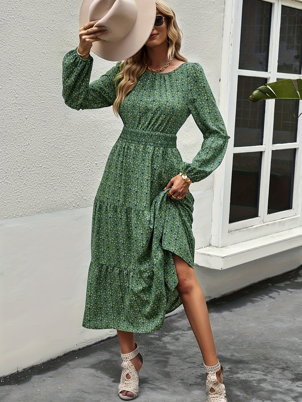 Floral Chiffon Midi Dress