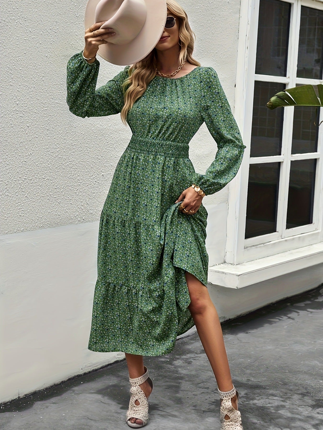 Floral Chiffon Midi Dress
