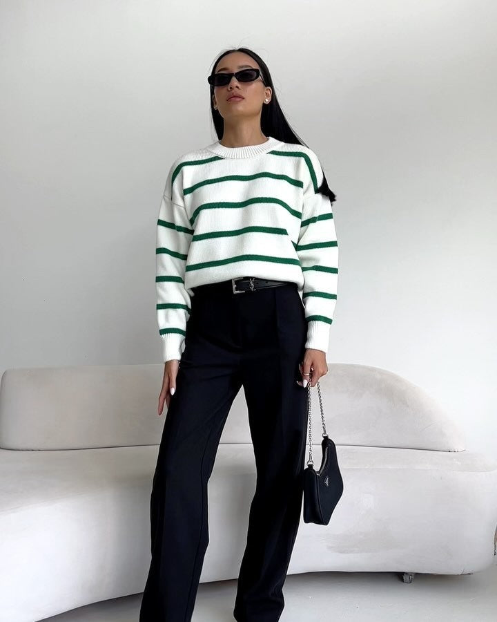Striped Loose Pullover Top