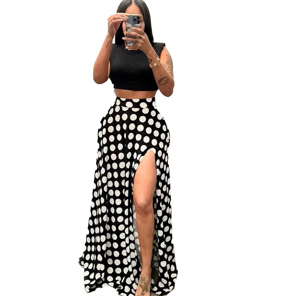 High-waisted Split Midi Skirt