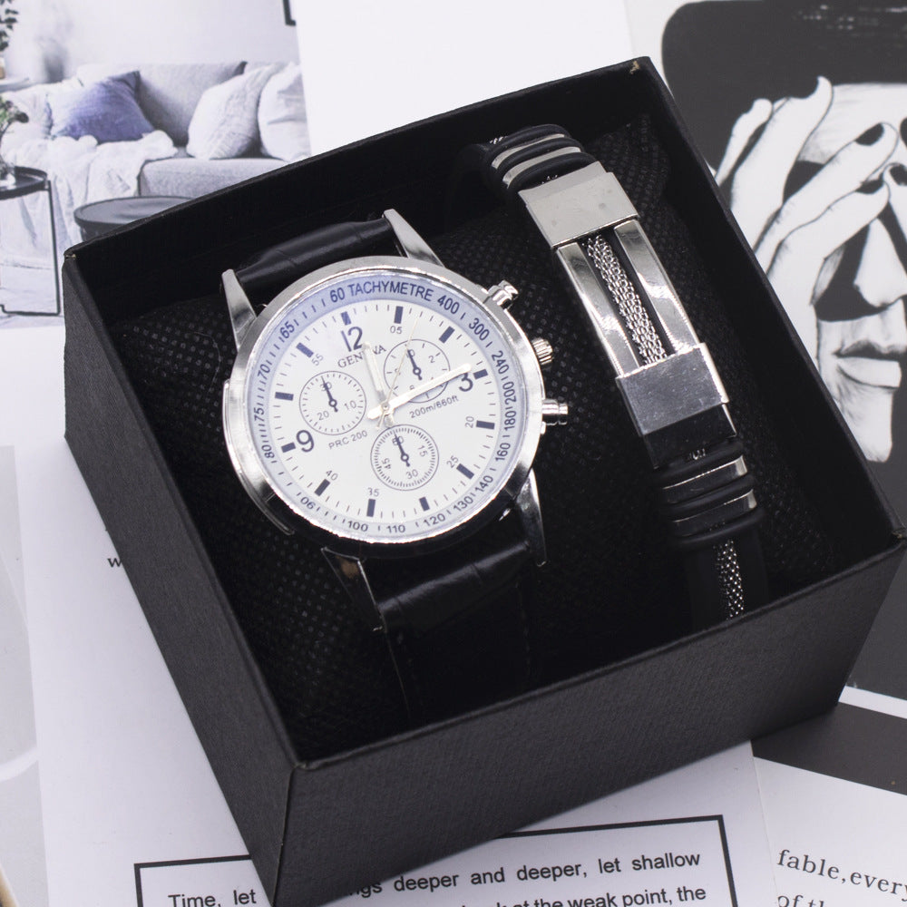 Men's Blue Light Glass Wrist Watch – Modern Fashion Timepiece