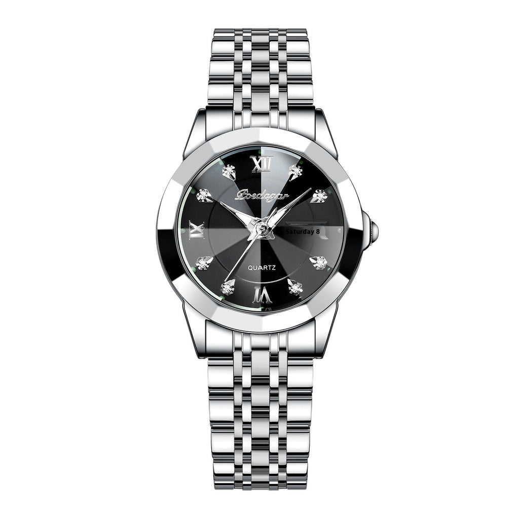 Women's Waterproof Luminous Wrist Watch – Double Calendar Display