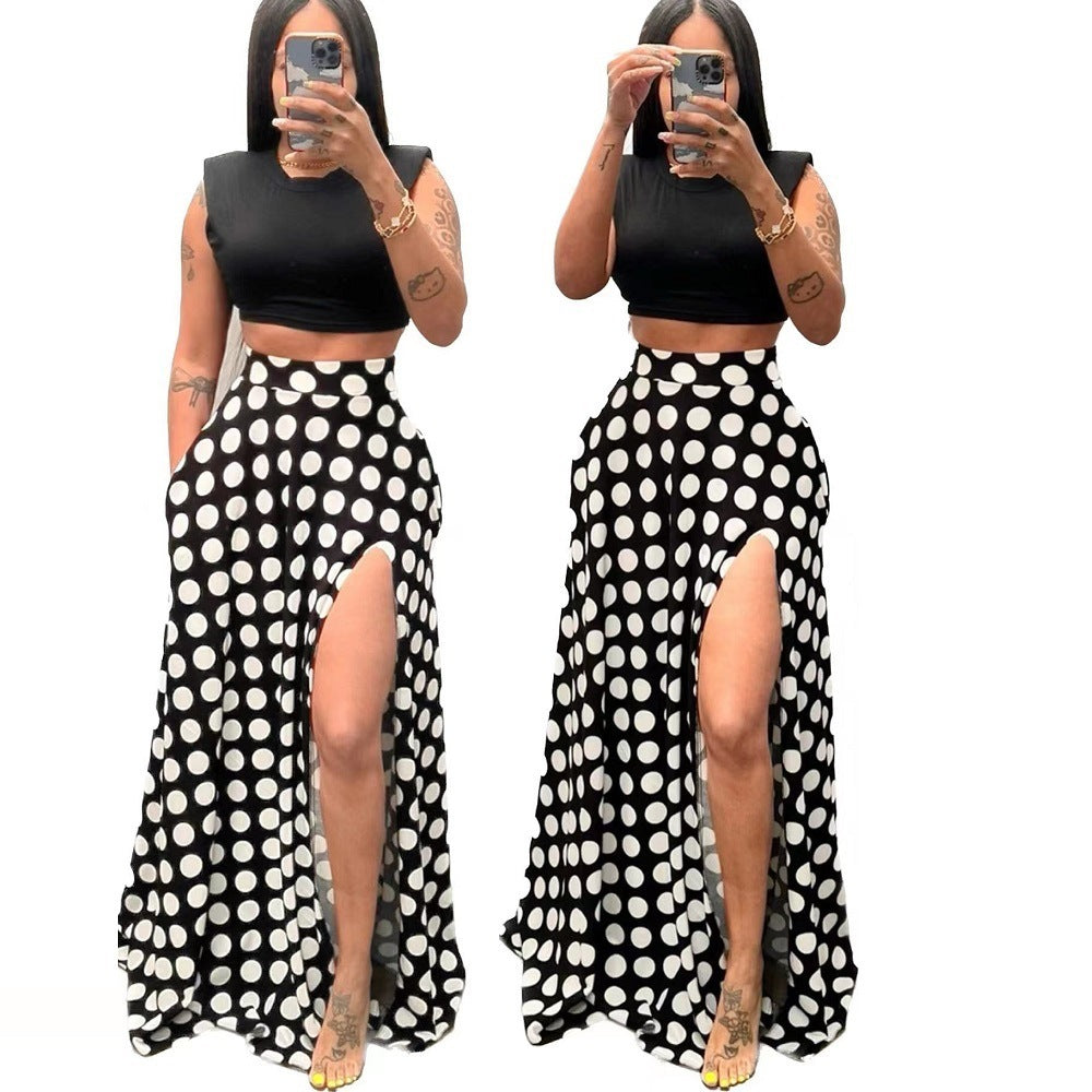 High-waisted Split Midi Skirt