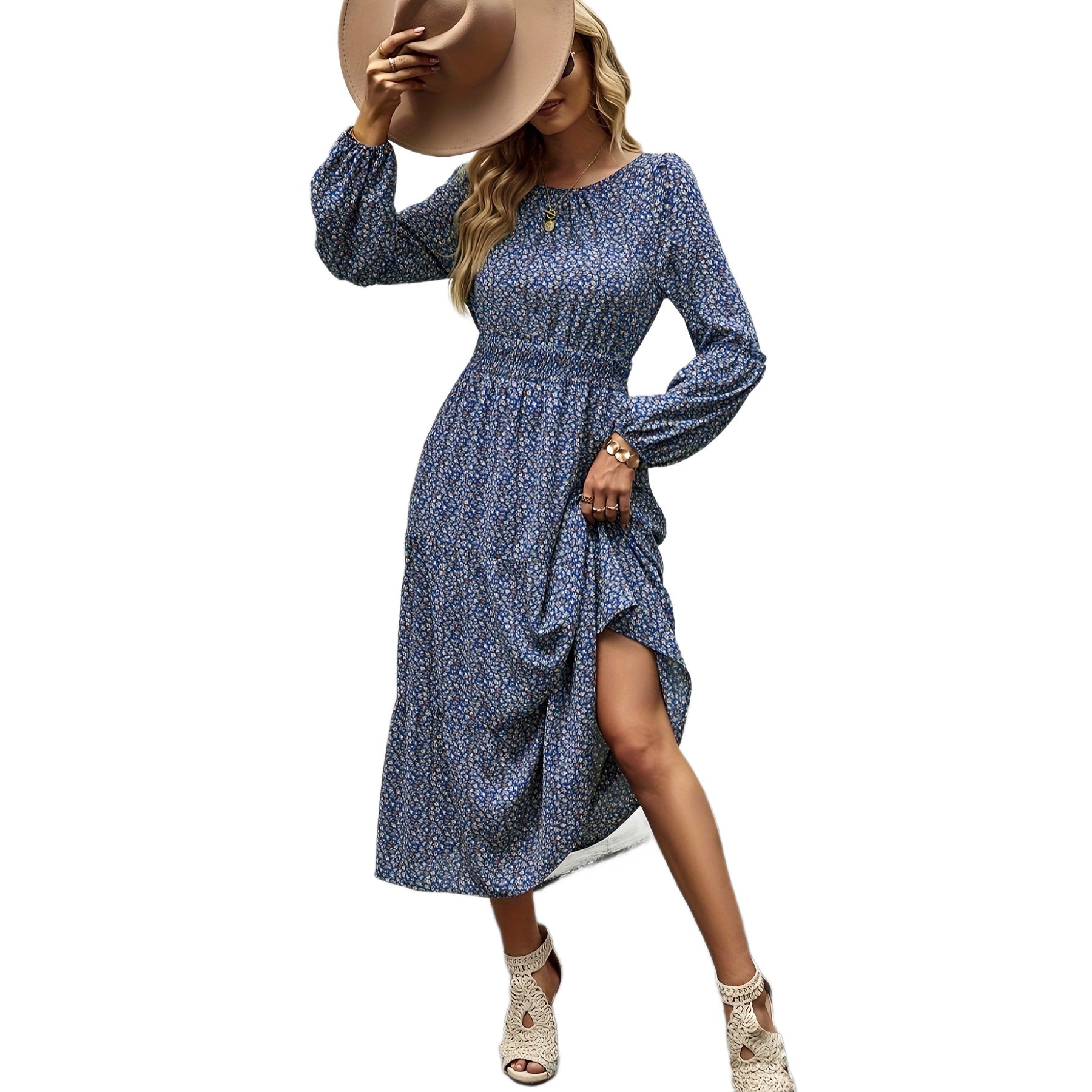 Floral Chiffon Midi Dress